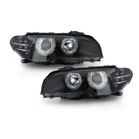 Кристални фарове BMW E46 купе с диодни мигачи  (2003-2006)