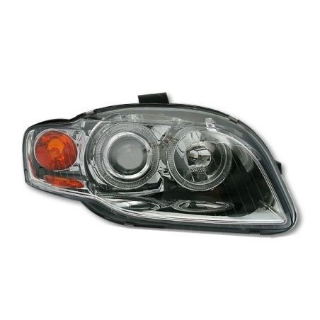 Кристални фарове за Audi A4 (2004-2008) - хром