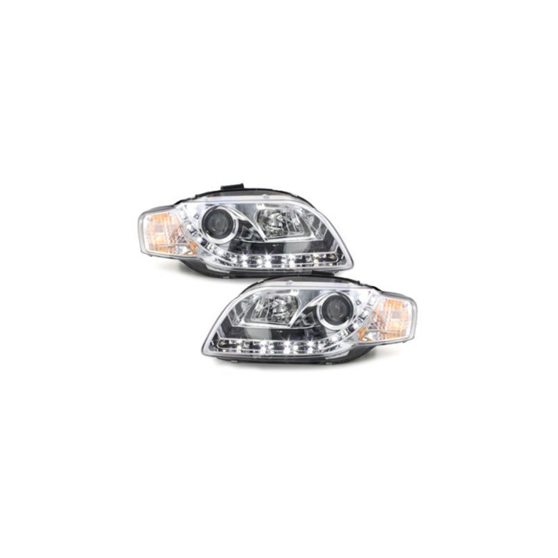 Кристални фарове  DAYLIGHTS AUDI A4 (2004-2008) - хром