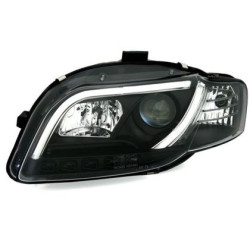 Кристални фарове за Audi A4 B7 Lightbar Design (2004-2008) - черни