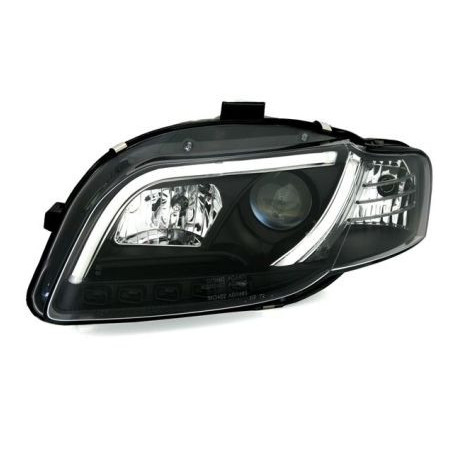 Кристални фарове за Audi A4 B7 Lightbar Design (2004-2008) - черни