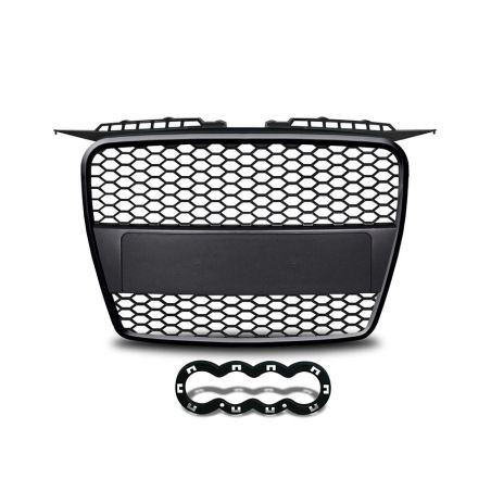 Решетка с поставка за емблема за Audi A3 (2003-2008) - RS-Look Черна