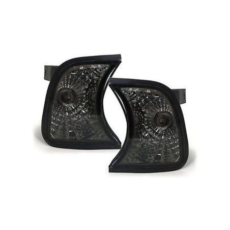 Кристални мигачи до фара за BMW E34 (89-95) - черен хром