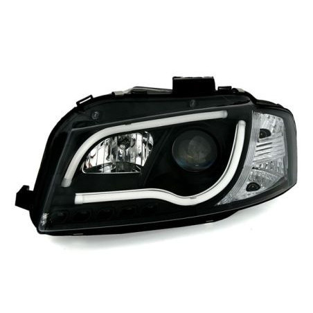 Кристални фарове лайтбар дизайн за Audi A3 (2008-2012)  - черни