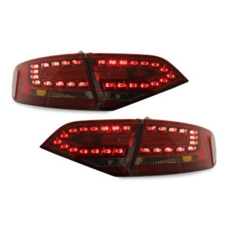 Диодни стопове  AUDI A4 седан (2007+) - червени / опушен хром
