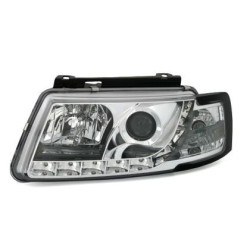Кристални фарове с истински дневни светлини за Passat 3B B5 (1997-2000)  - хром