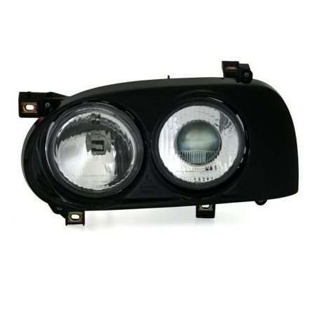 Кристални фарове с лупи за Golf III - МК2 Дизайн черни