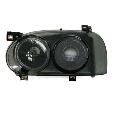 Кристални фарове с лупи за Golf 3 - МК2 Дизайн опушени