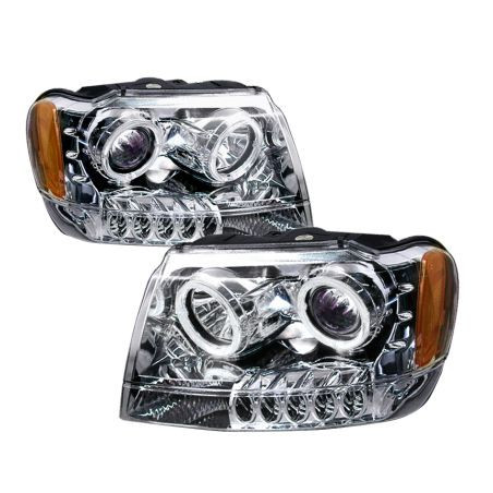 Кристални фарове Angel eyes Jeep Grand Cherokee (99-05) - хром