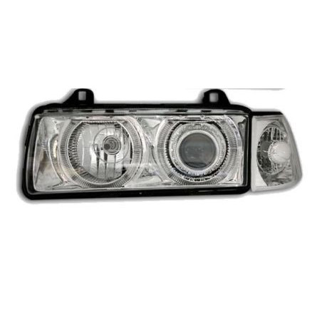 Кристални фарове за  BMW E36 Angel Eyes (1991-2000) 4d sedan - хром