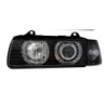 Кристални фарове за BMW E36 Angel Eyes (1991-2000) 4d sedan - черни