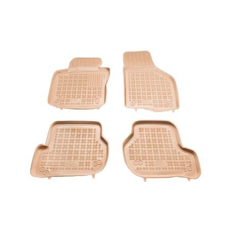 Гумени стелки за VW Golf 5 / Golf 6 / Jetta / Seat Leon (2004-2012) / Sirocco / Octavia 2 (2004-2013)  - тип леген бежови