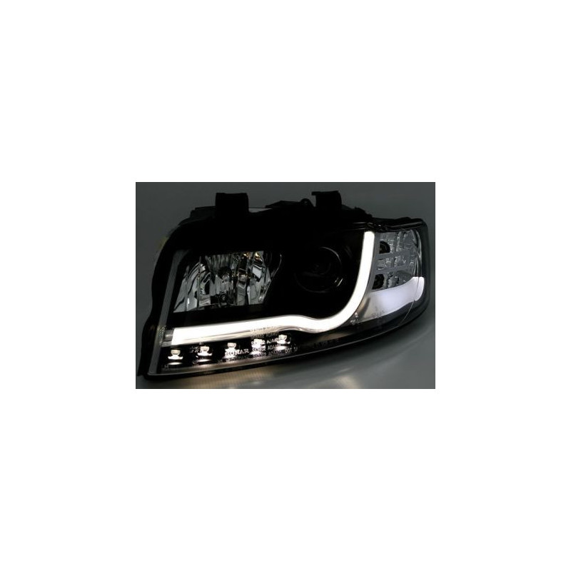 Кристални фарове за Audi A4 B6 Lightbar Design (2001-2004) - черни