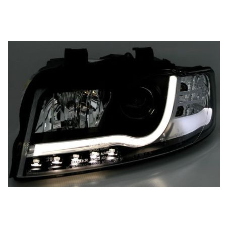 Кристални фарове за Audi A4 B6 Lightbar Design (2001-2004) - черни