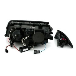 Кристални фарове за BMW E46 седан (1998-2001) - черни с CCFL