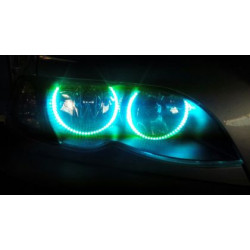 RGB Диодни Ангелски Очи за BMW E46 седан, комби (1998-2005) / купе (1998-2003) - със смяна на цветовете
