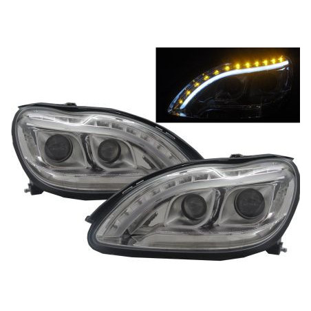 Кристални фарове за Mercedes W220 S-Class (1998-2005) - Лайтбар дизайн