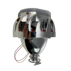 Биксенон лупи за вграждане MORIMOTO MINI SPIRAL 2.5" - със син квадратен вътрешен ринг и червен външен ринг