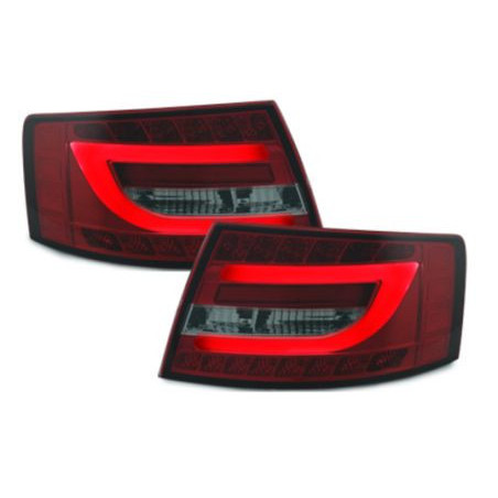 Диодни стопове за Audi A6 4F седан (2004-2008) - Лайтбар дизайн с опушен мигач