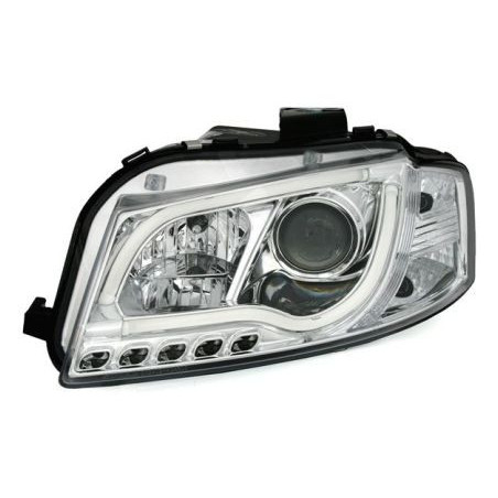 Кристални фарове Lightbar Design за Audi A3 (2003-2008) - хром