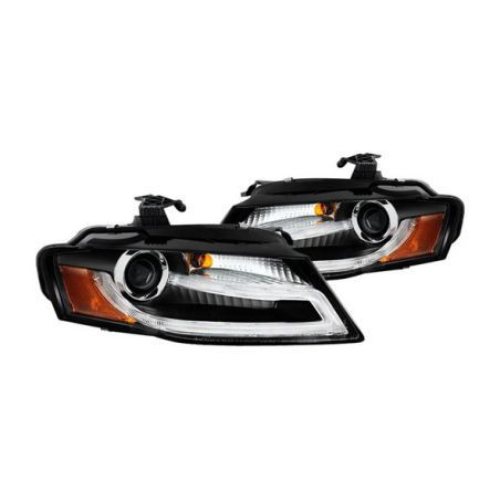 Кристални фарове с дневни светлини за Audi A4 B8 (2007-2011) - черни