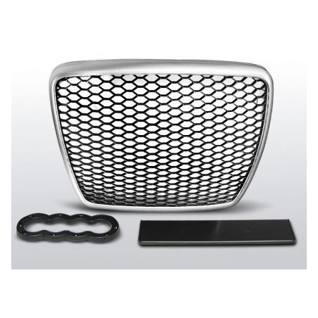 Решетка без емблема Audi A6 С6 (2008-2011) - RS Look със силвър рамка