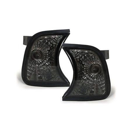 Кристални мигачи до фара BMW E34 лимузина / туринг (89-95) - черен хром