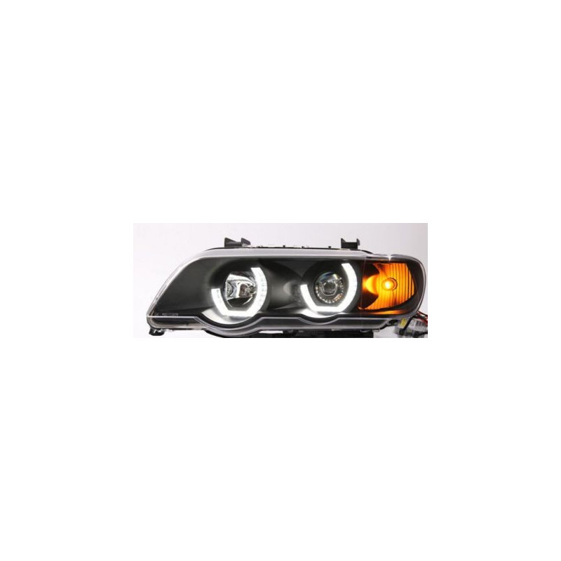 Кристални фарове 3D Angel Eyes BMW X5  (1999-2003) - черни