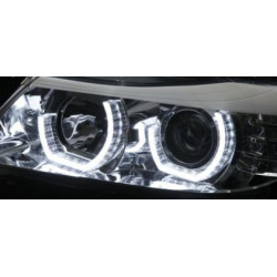 Кристални фарове 3D Angel Eyes BMW X5 (1999-2003) - черни