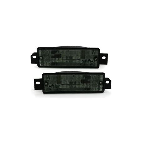 Кристални мигачи за броня BMW E30 лимузина / туринг / купе / кабрио (83-90) -  черен хром