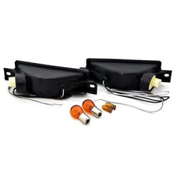 Кристални мигачи за броня BMW E30 лимузина / туринг / купе / кабрио (83-90) - черен хром