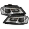 Кристални фарове за Audi A3 (2008-2012)  - черни