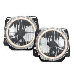 Кристални фарове с Angel Eyes и кръст GOLF II  (83-93) -  хром