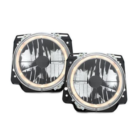 Кристални фарове с Angel Eyes и кръст GOLF II  (83-93) -  хром