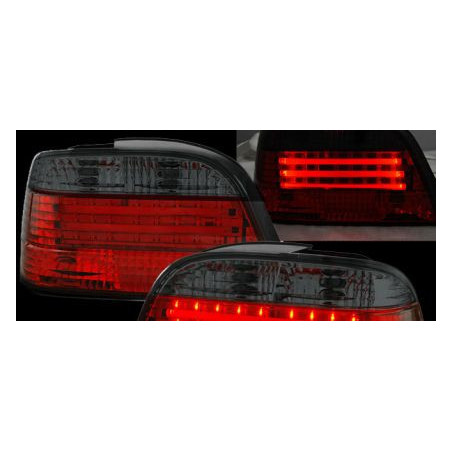 Диодни стопове с 3 светещи ленти BMW E38  (1994-2001) - черен хром