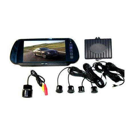 Парктроник с цветен дисплей 7" в огледало с USB