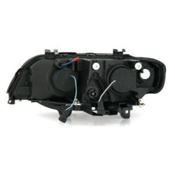 Кристални фарове с дневни светлини и ангелски очи за BMW X5 (99-03) - черни