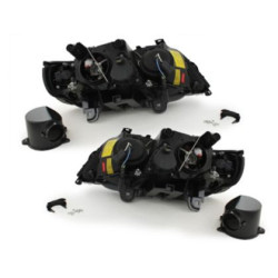 Кристални фарове за BMW X5 (1999-2003) - черни с диодни мигачи