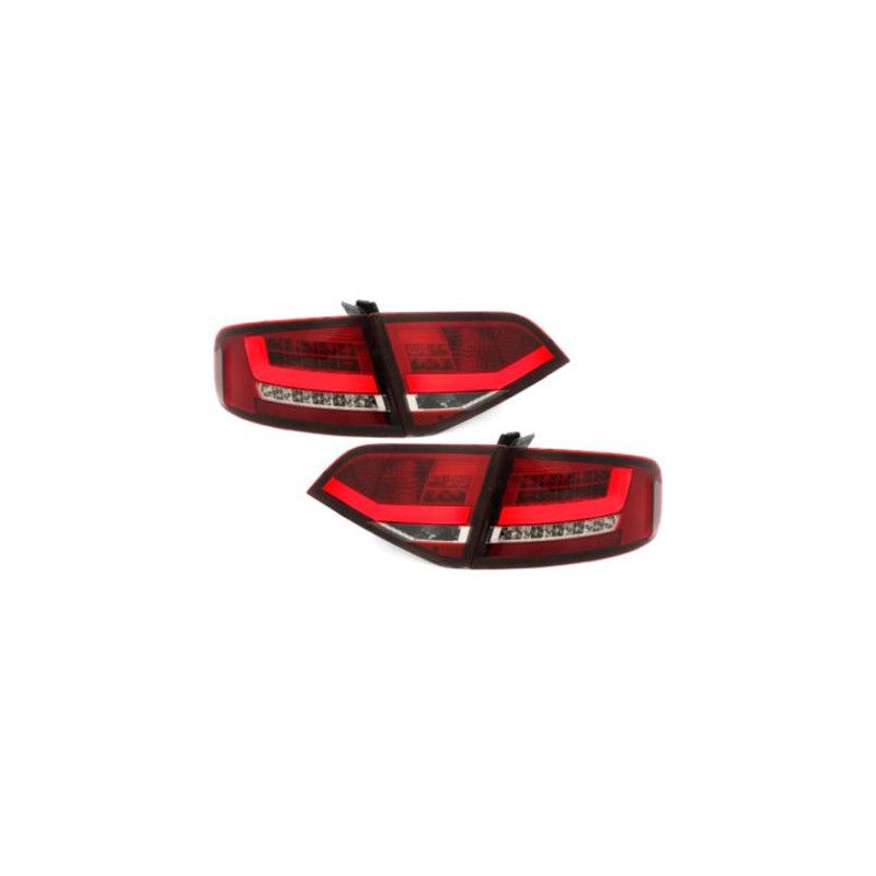 Диодни стопове  AUDI A4 седан (2007+) - червени / хром
