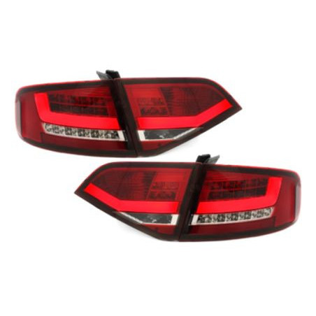 Диодни стопове  AUDI A4 седан (2007+) - червени / хром