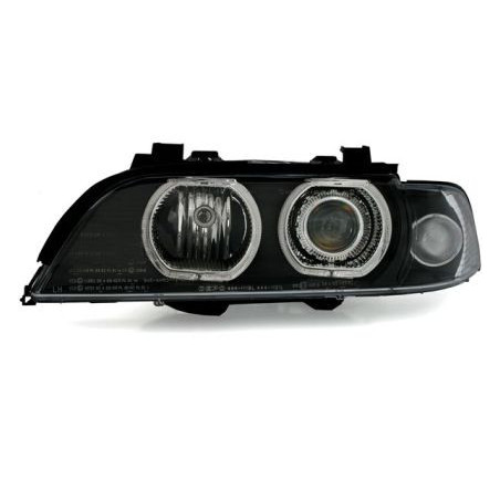 Кристални фарове за BMW E39 с диодни рингове (1995-2000) - черни